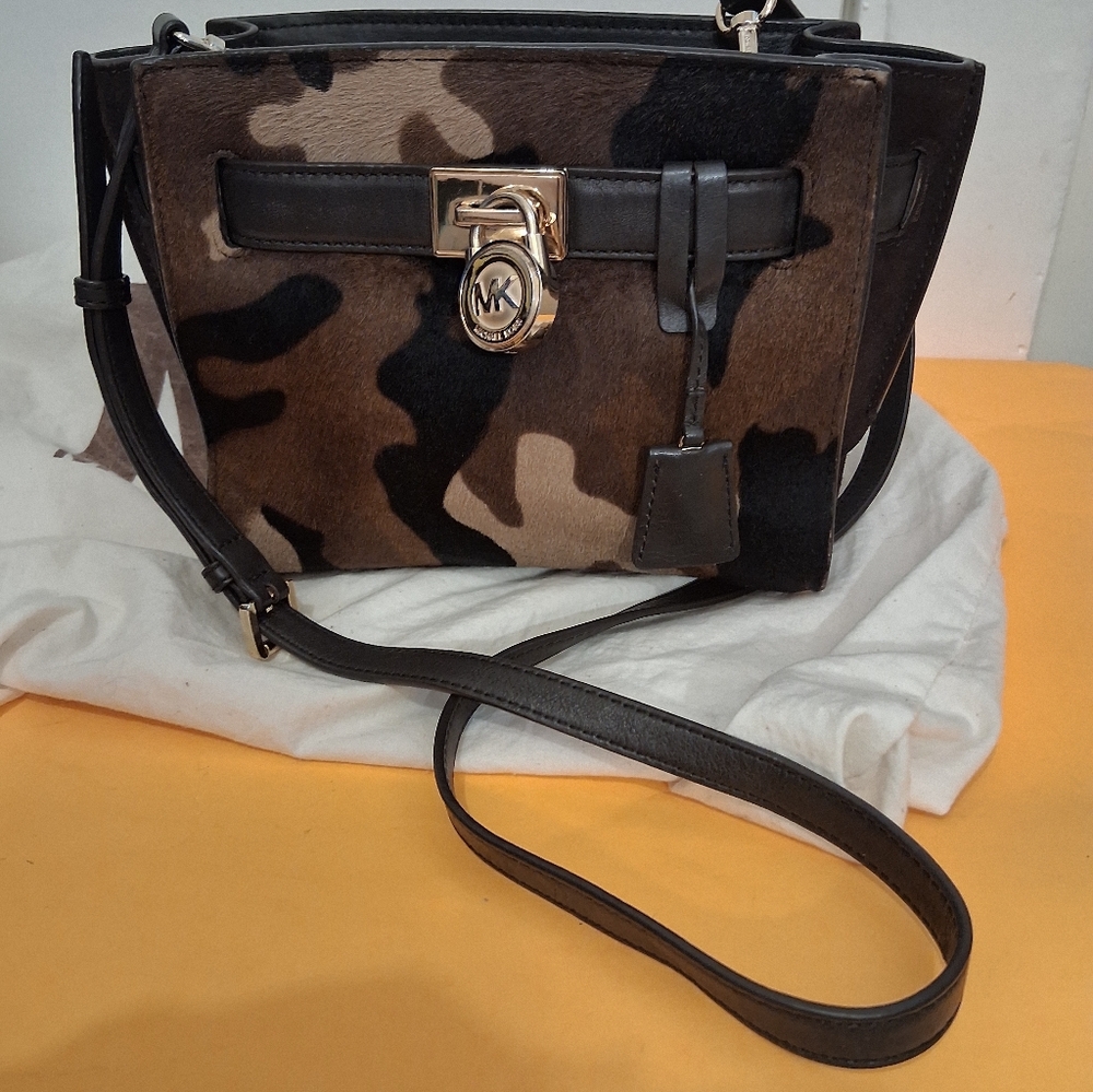 MICHAEL KORS Hamilton Camo Small Calf-Hair Womens Bag